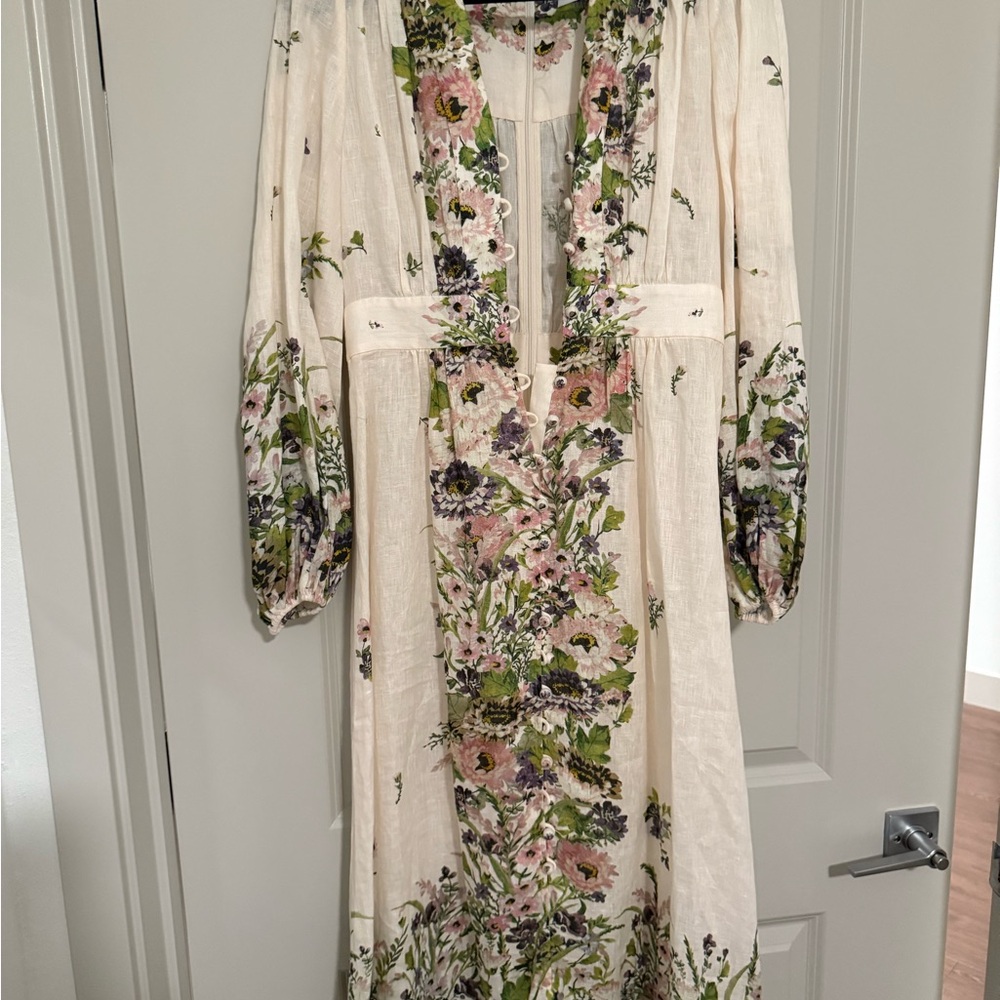 Floral Cream Maxi Dress